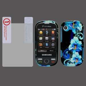 Samsung Messager Touch R630 Premium Design Blue Flower Hard Protector 