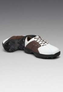 Mens Oakley Clean Tye Golf Shoes White/Brown Cleantye  