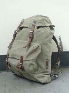 Small SWISS MILITARY ARMY Leather Canvas Rucksack Backpack ORG. PADDED 