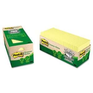  Recycled Notes, 3 x 3, Canary Yellow, 24 75 Sheet Pads 