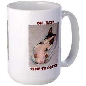 Rat Terrier I DONT DO MORNINGS Pets Large Mug by 