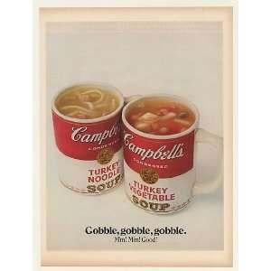  1967 Campbells Turkey Noodle Vegetable Soup Mugs Print Ad 