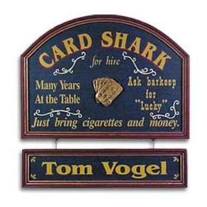  Personalized Poker Card Shark Sign w/Nameboard Sports 