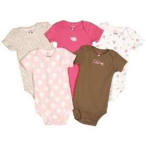 Carters Baby Girls Little Layette 5 pack Cotton Knit Short Sleeve 