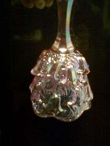   Glass Iridescent Carnival Bell   Dusty Rose Pink Bell   Nice  