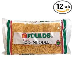 Foulds Egg Noodles Broad, 12 Ounce (Pack of 12)  Grocery 