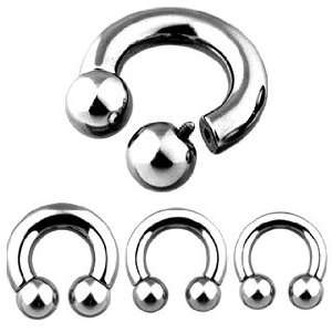   Horse Shoe   8G   1/2 Length   6mm Balls   Sold as a Pair Jewelry