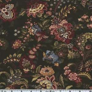  45 Wide Jacobean Joyeux Bouquets Green Fabric By The 