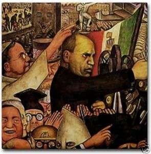 Diego Rivera Mexico Art Tile Ceramic Mussolini Mural  