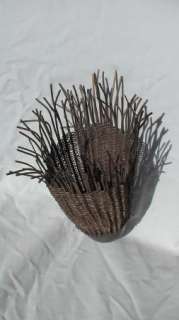 ARTS AND CRAFTS HAND WOVEN COPPER BASKET  