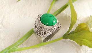 Green Turquoise Sterling Silver Plated Ring g153  