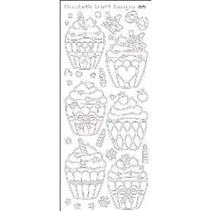  Cup Cakes Peel Off Stickers 4x9 Sheet Black Electronics