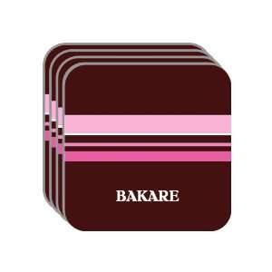 Personal Name Gift   BAKARE Set of 4 Mini Mousepad Coasters (pink 