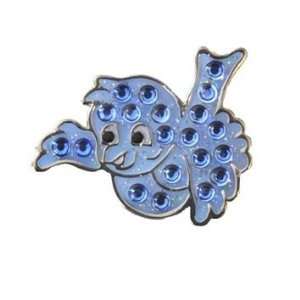  Blue Birdie Golf Crystal Ball Marker with Magnetic Clip 