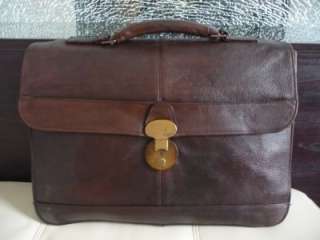 TUMI Vintage (antique) Brown Leather Bedford Briefcase Laptop Bag 
