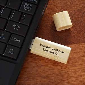  USB Flash Drive with Custom Name   Bamboo