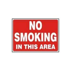  NO SMOKING IN THIS AREA 14 x 20 Adhesive Dura Vinyl Sign 