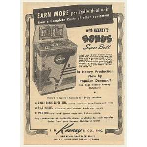  1948 Keeney Bonus Super Bell Game Machine Print Ad (48090 