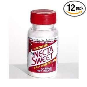 Necta Sweet Saccharin Tablets, 1/4 Grain, 1000 Tablet Bottle (Pack of 