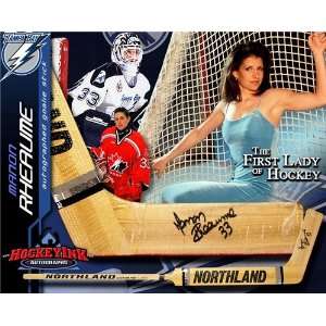Rheaume First Woman To Play In The NHL Autographed/Hand Signed Goalie 
