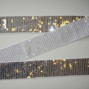   ribbon strip banding tape clothing costume trimming silver 1 YD  