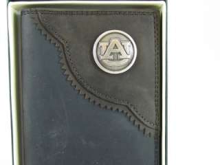 AUBURN Logo Emblem Roper Leather Secretary Wallet  
