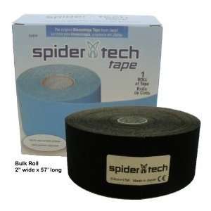 SpiderTech Tape Bulk Rolls   Black Kinesiology Tape   2 x 103 
