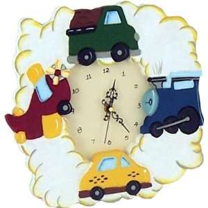  Transportation Wall Clock Handpainted   Limited Edition 