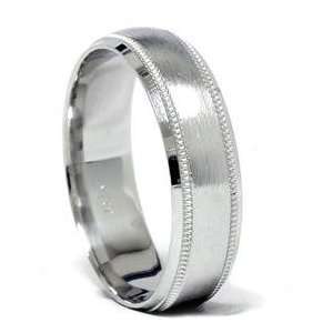  Buy Direct & Save Solid White Gold Mens Wedding Ring 10K 