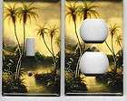 palm tree in paradise outlet light switch plate 