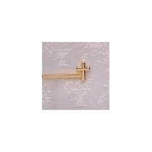   Inspirational Gold Plated Religious Tie Bar with Cross