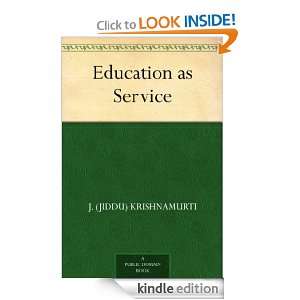   as Service J. (Jiddu) Krishnamurti  Kindle Store