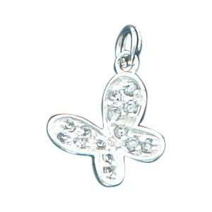  Sterling Silver CZ Butterfly Charm Jewelry