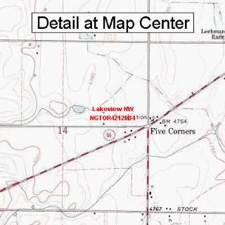   Topographic Quadrangle Map   Lakeview NW, Oregon (Folded/Waterproof