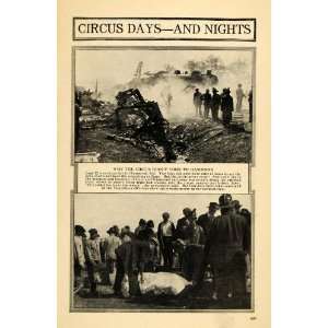  1918 Print Circus Hammond Train Hagenbeck Wallace Crash 