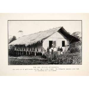  1908 Print Church Batanga Bamboo Palm Thatch Africa 