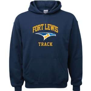 Fort Lewis College Skyhawks Navy Youth Track Arch Hooded Sweatshirt 