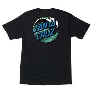  Santa Cruz T Shirts Wave Dot   Black   Small Sports 