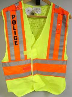 POLICE TRAFFIC SAFETY VEST (YELLOW & ORANGE) XL  