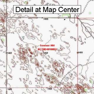  USGS Topographic Quadrangle Map   Towner NW, North Dakota 