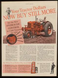 1950 Case farm tractor & farmer photo print ad  
