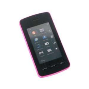  Rubberized Plastic Phone Case with Touchable Lens Hot Pink 
