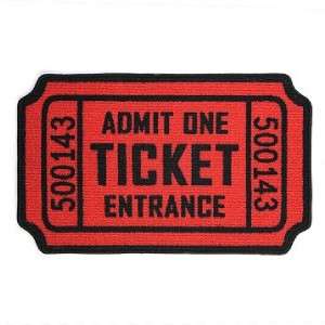 Red & Black Movie Ticket Floor Mat * Entrance Rug * Movie Night 