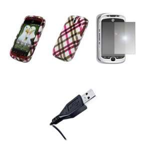 EMPIRE White and Pink Plaid Design Snap On Cover Case + Mirror Screen 