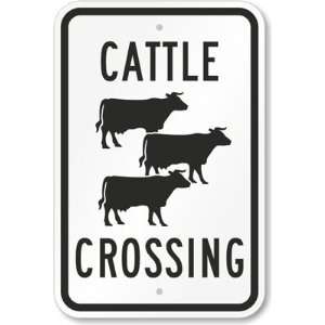  Cattle Crossing (with Graphic) Diamond Grade Sign, 24 x 