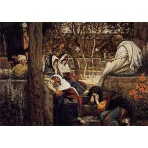   James Tissot Figure Canvas Art Repro Jesus at Bethany