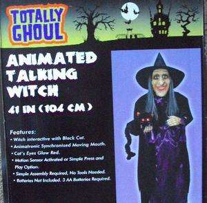 TOTALLY GHOUL 41 ANIMATED TALKING WITCH WITH CAT NEW  