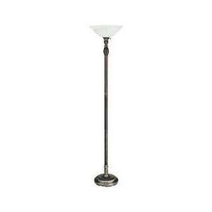   Source  Torch Lamp   Ant. Bronze/cloud Glass Shade