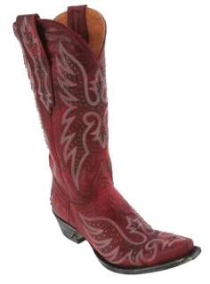 Old Gringo Red / Silver Leather Hitch 13 Western Boots Womens  
