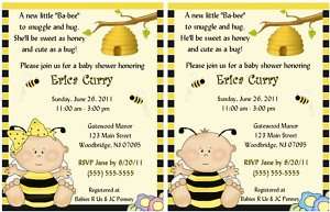 Bumble Bee Baby Shower Invitations  